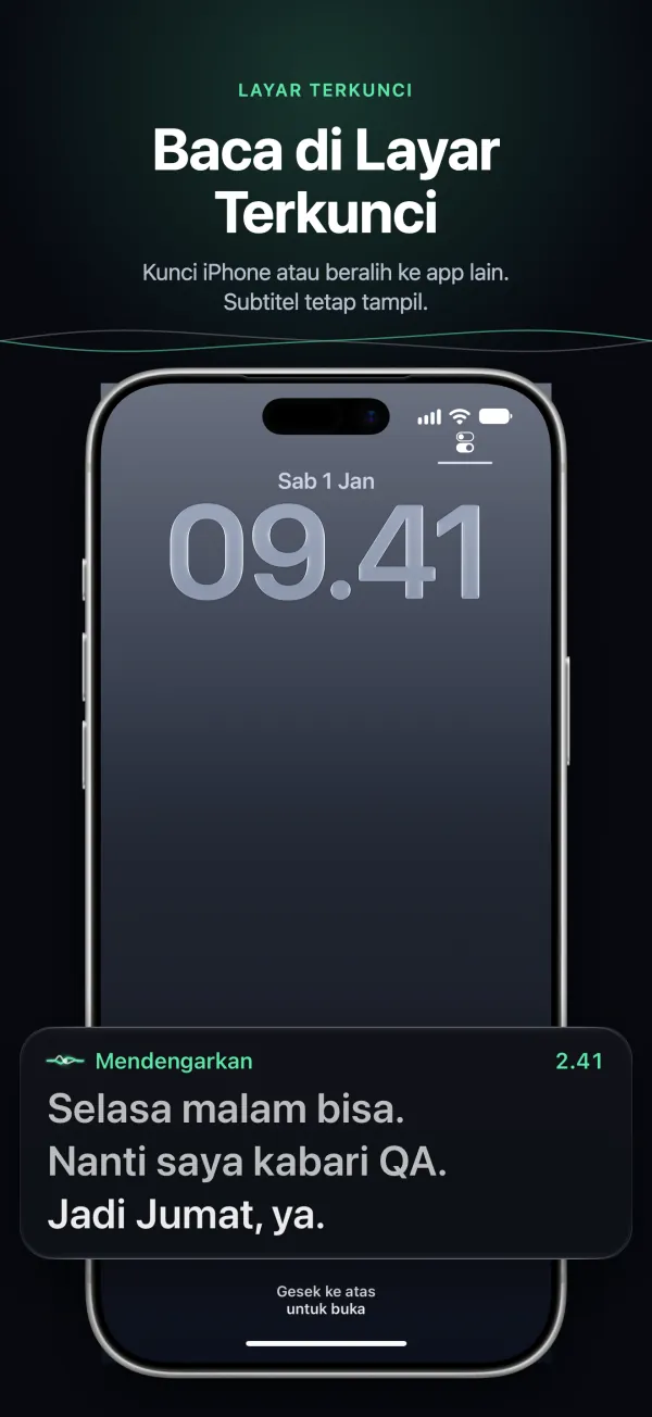 Subtitel di Layar Terkunci iPhone