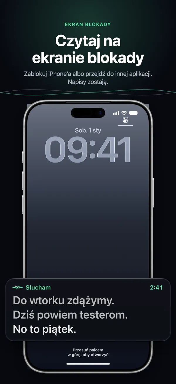 Napisy na ekranie blokady iPhone’a